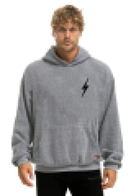 AVIATOR NATION BOLT STITCH RELAXED PULLOVER HOODIE - HEATHER GREY