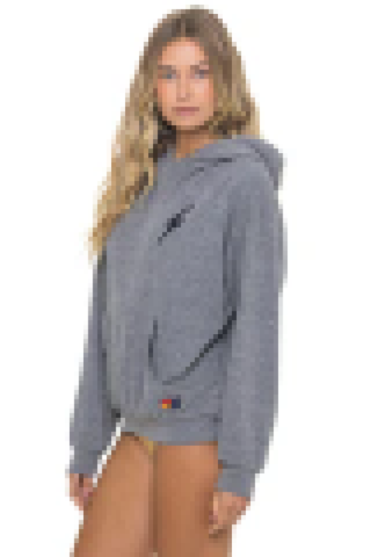 AVIATOR NATION BOLT STITCH RELAXED PULLOVER HOODIE - HEATHER GREY