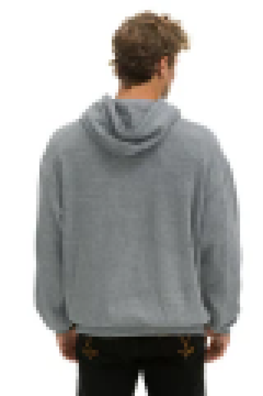 AVIATOR NATION BOLT STITCH RELAXED PULLOVER HOODIE - HEATHER GREY