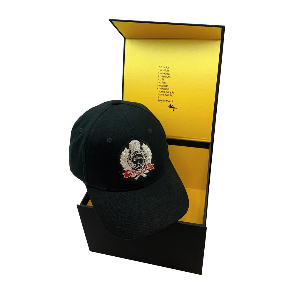 BIJAN BLACK WITH SILVER CREST CAP