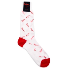 BIJAN RED  WHITE AND BIJAN RED SNEAKER SOCKS