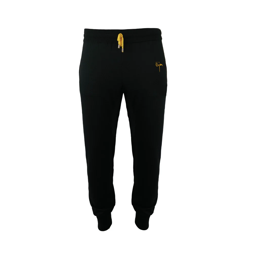 BIJAN BLACK SILK AND CASHMERE SWEATPANTS