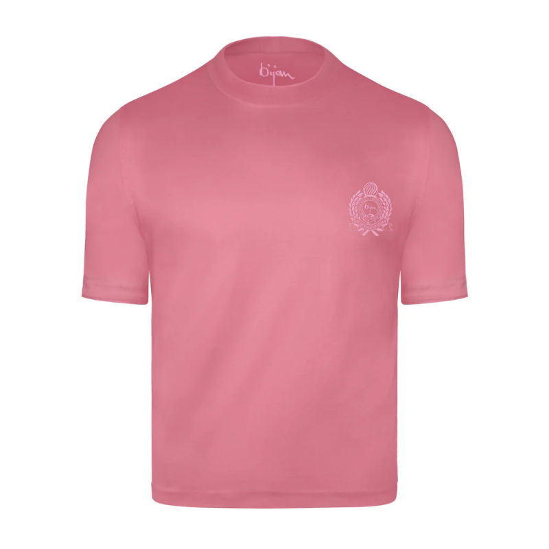 BIJAN PINK WITH PINK CREST SHORT SLEEVE T-SHIRT
