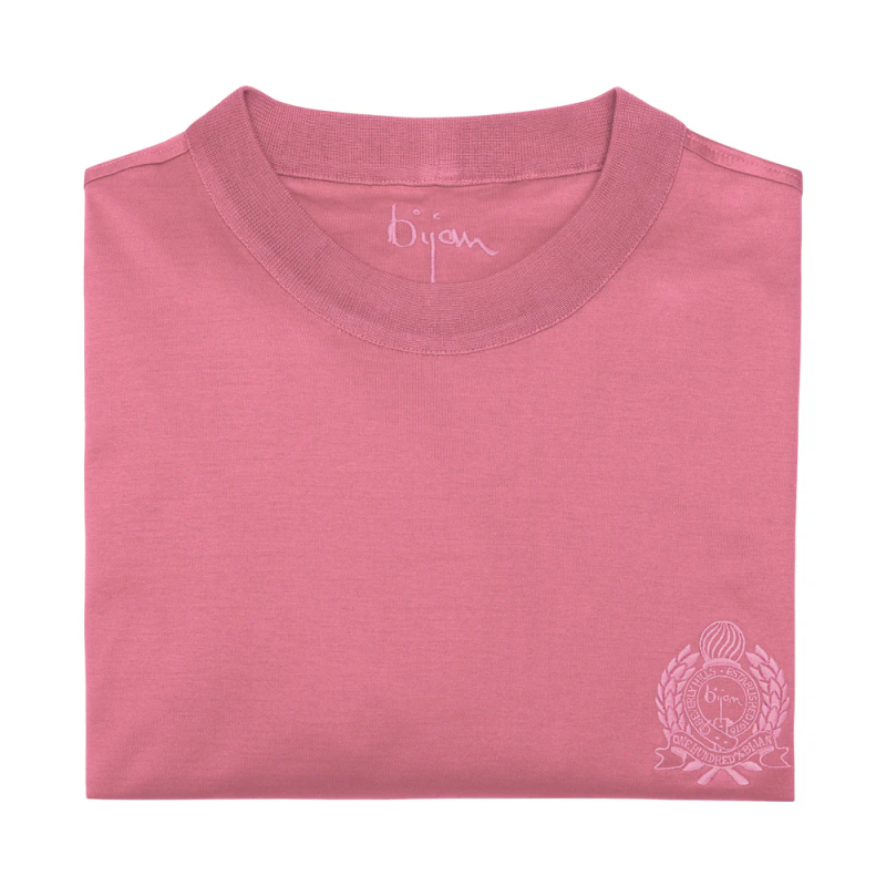 BIJAN PINK WITH PINK CREST SHORT SLEEVE T-SHIRT