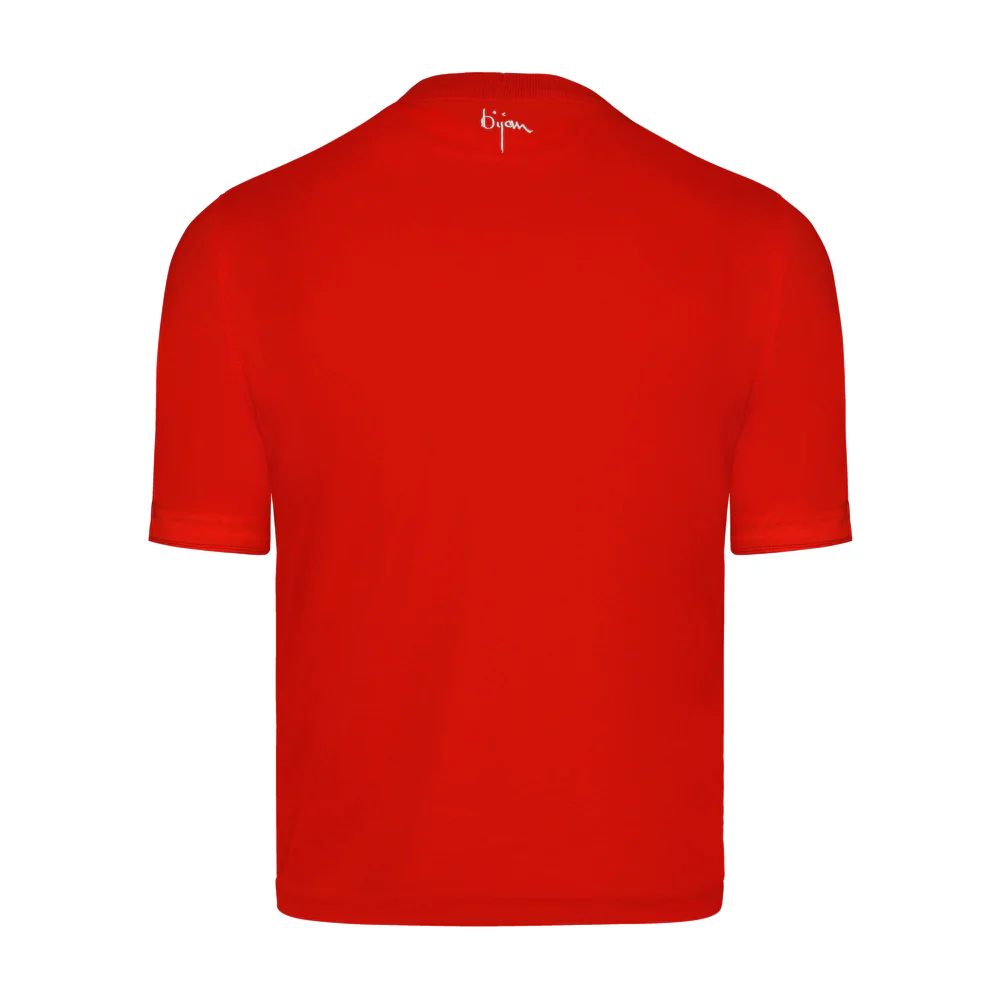 BIJAN RED  BIJAN RED WITH WHITE CREST SHORT SLEEVE T-SHIRT