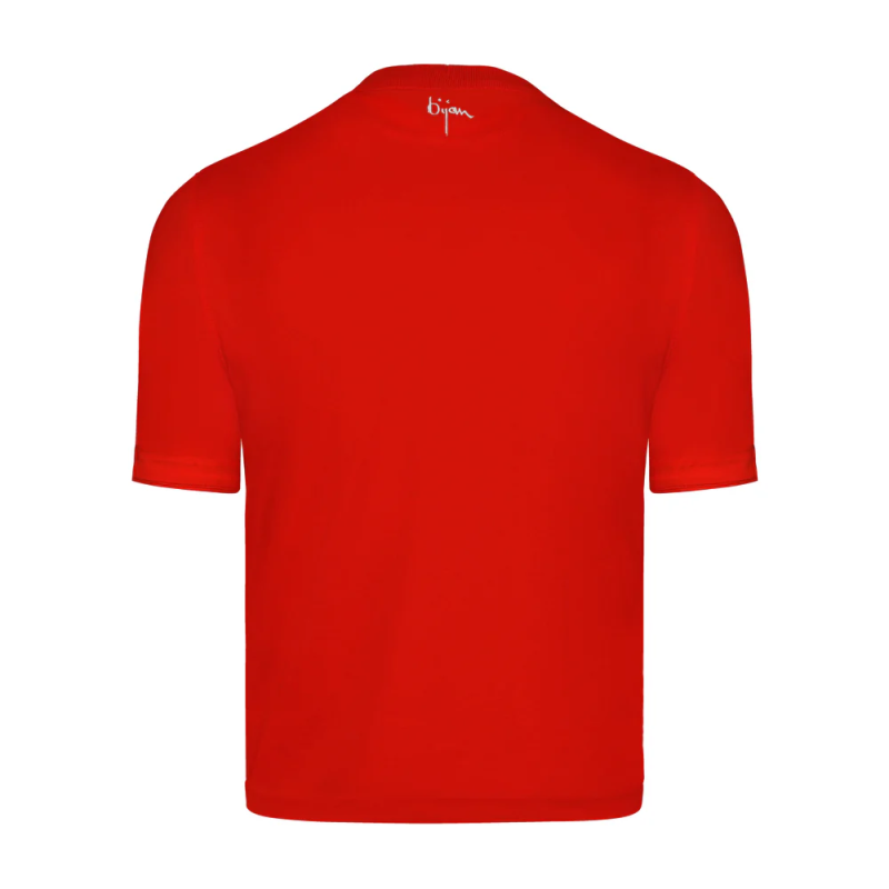 BIJAN RED  BIJAN RED WITH WHITE CREST SHORT SLEEVE T-SHIRT