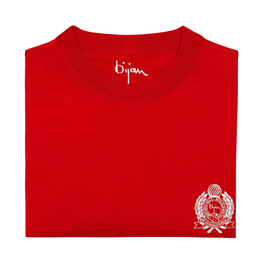 BIJAN RED  BIJAN RED WITH WHITE CREST SHORT SLEEVE T-SHIRT