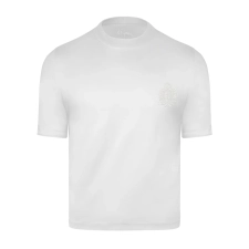 BIJAN T-SHIRTS  WHITE WITH WHITE CREST SHORT SLEEVE T-SHIRT