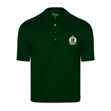 BIJAN T-SHIRTS  GREEN ROUND NECK SHORT SLEEVE T-SHIRT WITH 3 BUTTONS