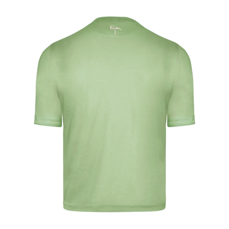 BIJAN T-SHIRTS  GREEN WITH WHITE CREST SHORT SLEEVE T-SHIRT