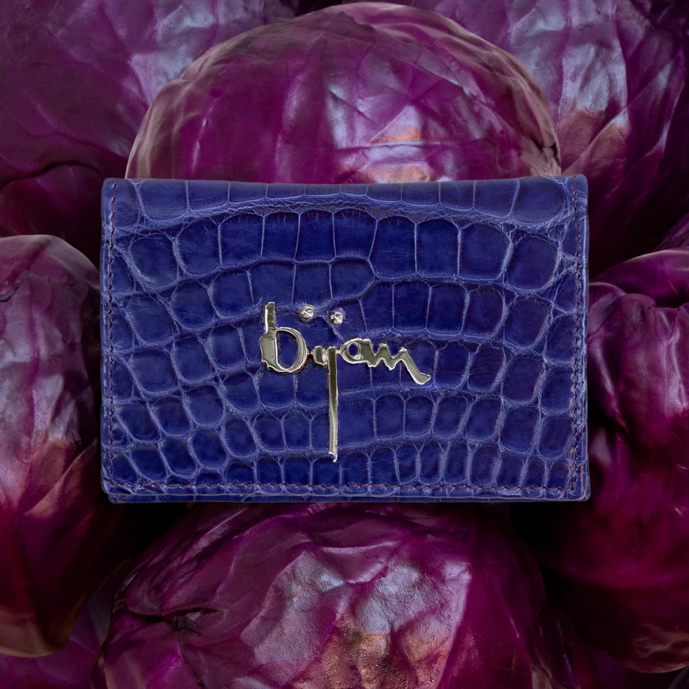 BIJAN PURPLE ALLIGATOR CARD HOLDER