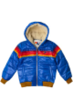 AVIATOR NATION KIDS 5 STRIPE TREKKER JACKET - GLOSSY SNORKEL BLUE