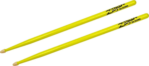 ZILDJIAN Z5AACDGY 5A ACORN NEON YELLOW DRUMSTICKS DURABLE, LIGHTWEIGHT DRUM STICKS