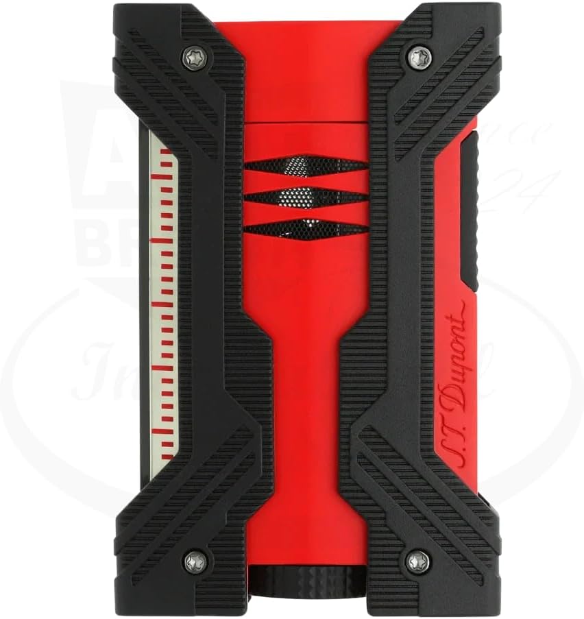S.T. DUPONT DEFI XXTREME BLACK AND MATTE RED LUXURY LIGHTER HIGH PERFORMANCE DESIGN