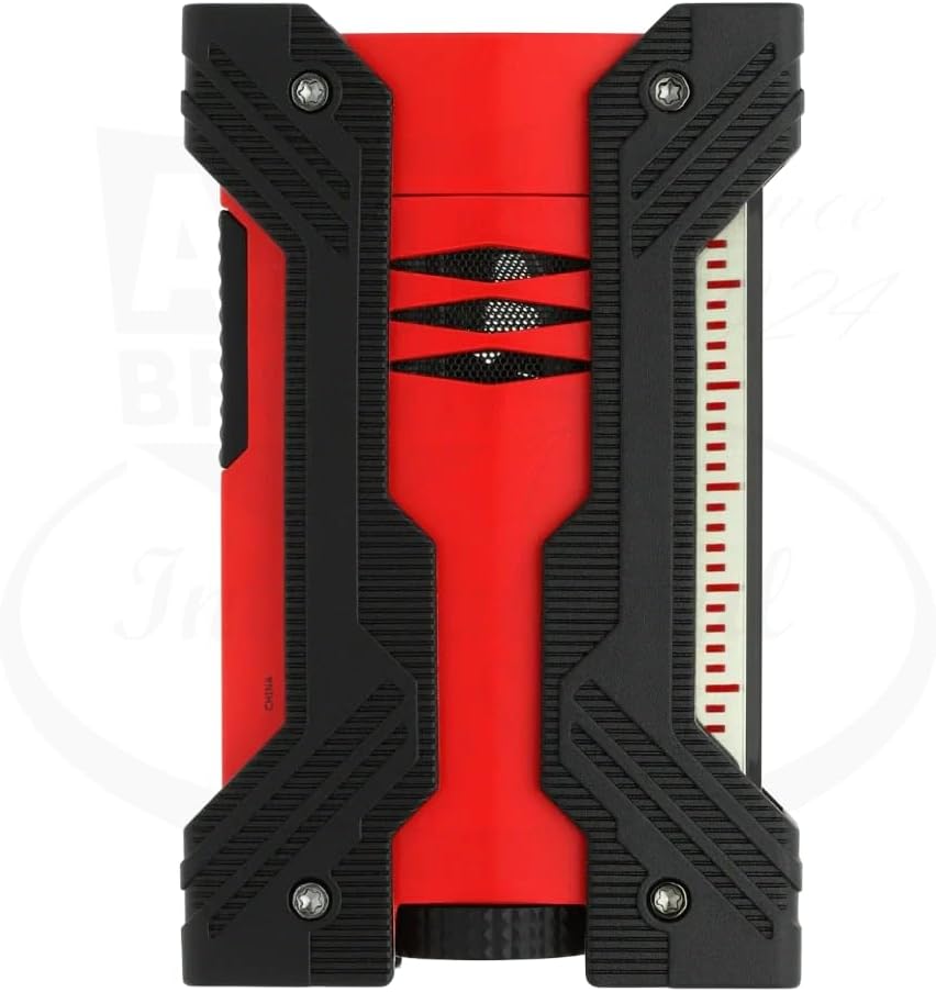 S.T. DUPONT DEFI XXTREME BLACK AND MATTE RED LUXURY LIGHTER HIGH PERFORMANCE DESIGN