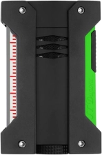 S.T. DUPONT DEFI EXTREME FLUO GREEN LIGHTER 021417 BLACK AND GREEN HIGH-PERFORMANCE