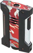 S.T DUPONT DEFI EXTREME MATTE RED CAMO LIGHTER DURABLE OUTDOOR WINDPROOF DESIGN REF 021451