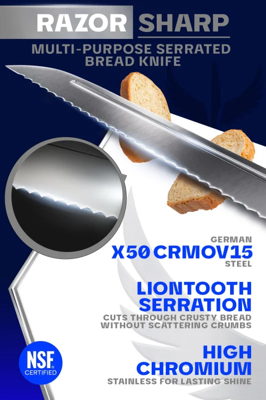 DALSTRONG CRUSADER SERIES BREAD KNIFE 8"