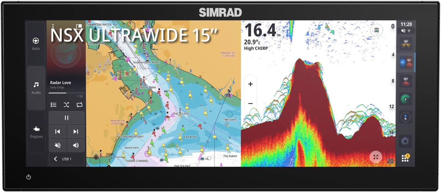 SIMRAD NSX 12 15 SMART CHARTPLOTTER FISH FINDER WITH ACTIVE IMAGING 3-IN-1 TRANSDUCER C-MAP CHART