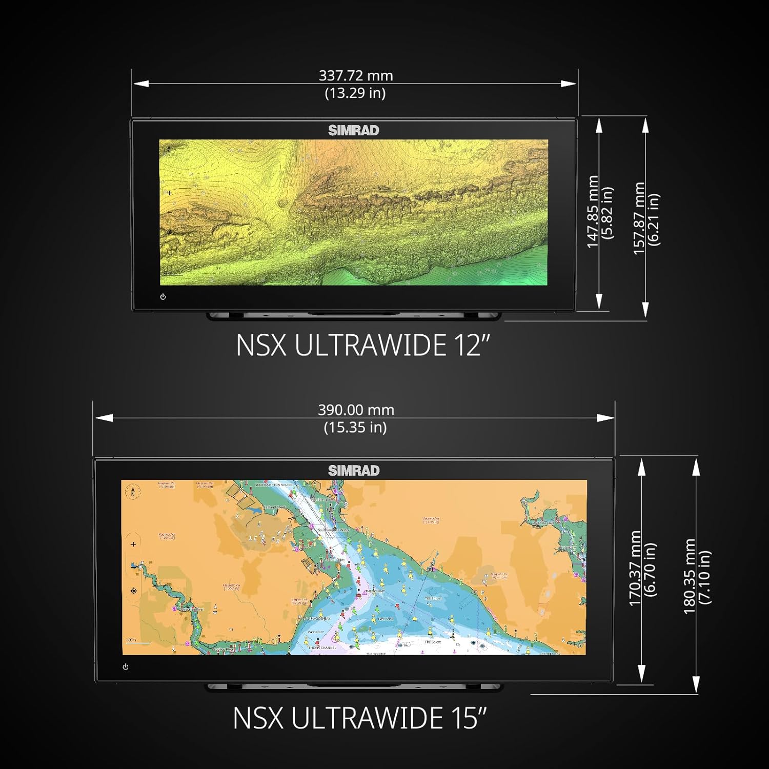SIMRAD NSX 12 15 SMART CHARTPLOTTER FISH FINDER WITH ACTIVE IMAGING 3-IN-1 TRANSDUCER C-MAP CHART