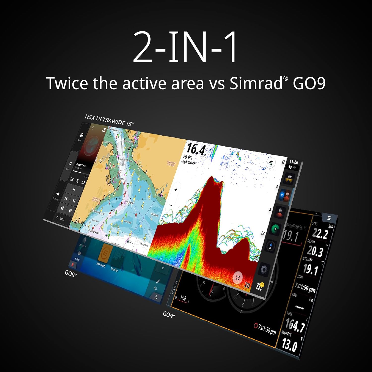 SIMRAD NSX 12 15 SMART CHARTPLOTTER FISH FINDER WITH ACTIVE IMAGING 3-IN-1 TRANSDUCER C-MAP CHART