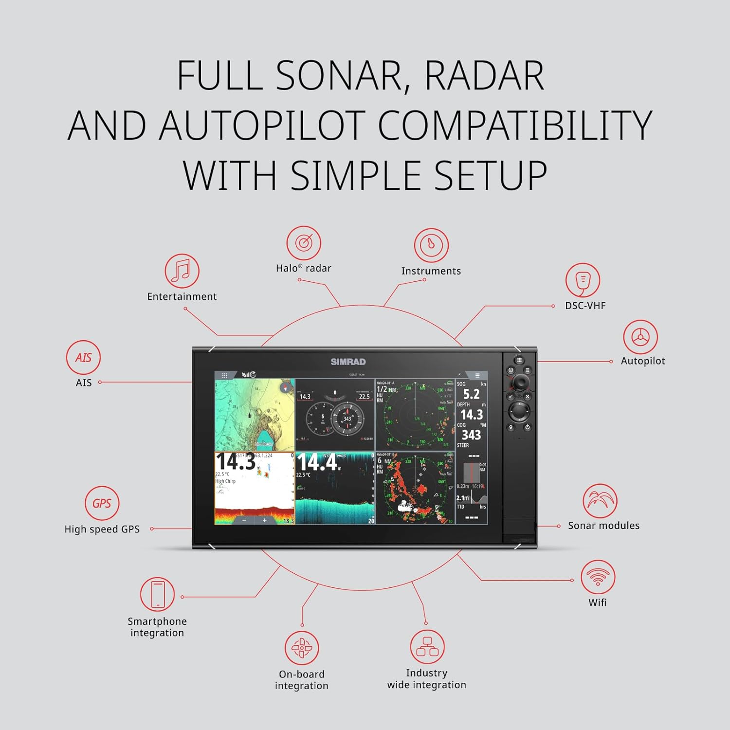 SIMRAD NSS EVO3S MULTIFUNCTION FISH FINDER CHARTPLOTTER 9, 12, 16 WITH PRELOADED C-MAP US CHARTS