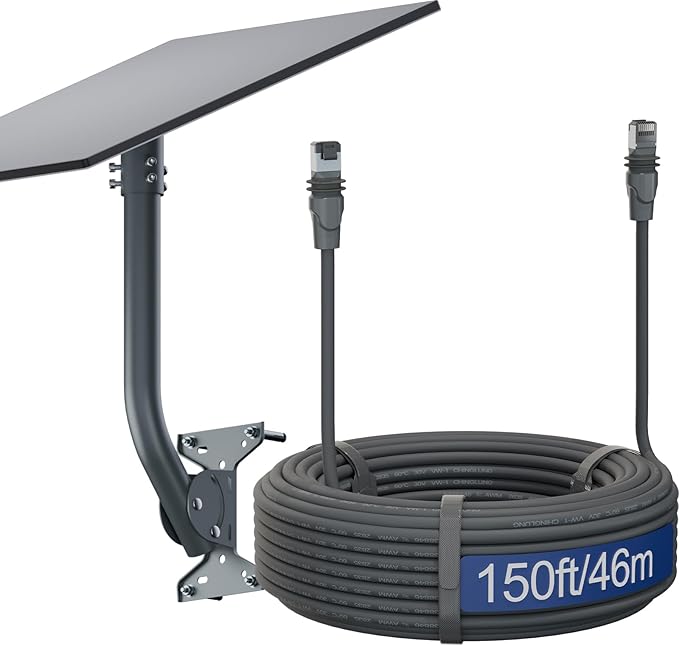 STARLINK GEN 3 ROOF MOUNT KIT + STARLINK GEN 3 ETHERNET CABLE, METAL ALLOY V3 MOUNTING KIT WITH PIPE ADAPTER, ANGLE ADJUSTABLE, WATERPROOF OUTDOOR EXTENSION CABLE FOR STARLINK STANDARD V3 RECTAN