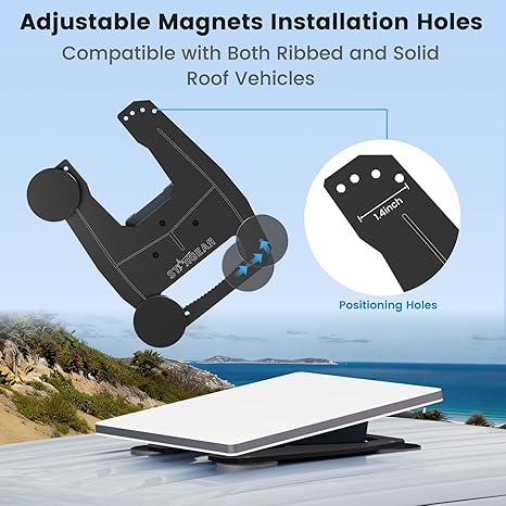 STARLINK MINI/GEN 3 MAGNETIC MOUNT PLATES, ADHESIVE METAL PLATE MAGNETIC PADS, STARLINK MINI MOUNT, 200LBS HEAVY DUTY STARLINK MINI MAGNETIC MOUNT WITH ADJUSTABLE MAGNETS INSTALLATION HOLES