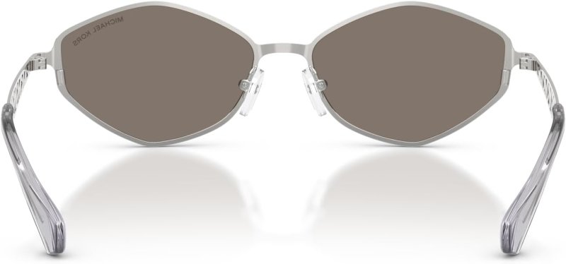 MICHAEL KORS WOMENS MK1181 GOLD COAST HEXAGONAL SILVER MIRRORED SUNGLASSES 56MM
