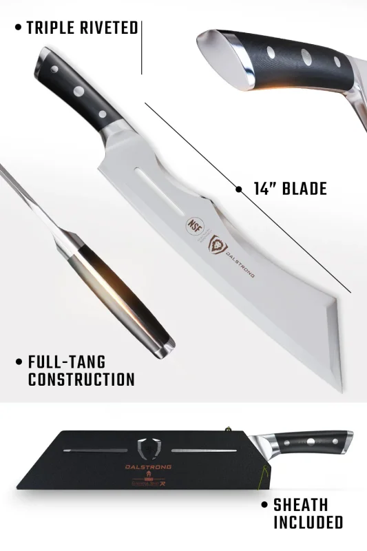 DALSTRONG 14" ANNIHILATOR MEAT CLEAVER WITH STAND + 8" CHEF'S KNIFE THE GLADIATOR BUNDLE