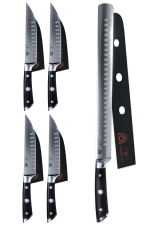DALSTRONG 4-PIECE STEAK KNIFE SET + 12" SLICING KNIFE ENTERTAINERS BUNDLE