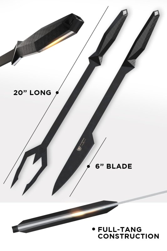 DALSTRONG SHADOW BLACK SERIES CARVING BBQ TRIDENT SET