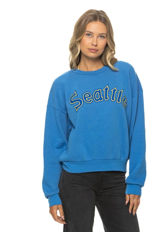 AVIATOR NATION SEATTLE MARINERS 2026 RELAXED CREW SWEATSHIRT - COBALT