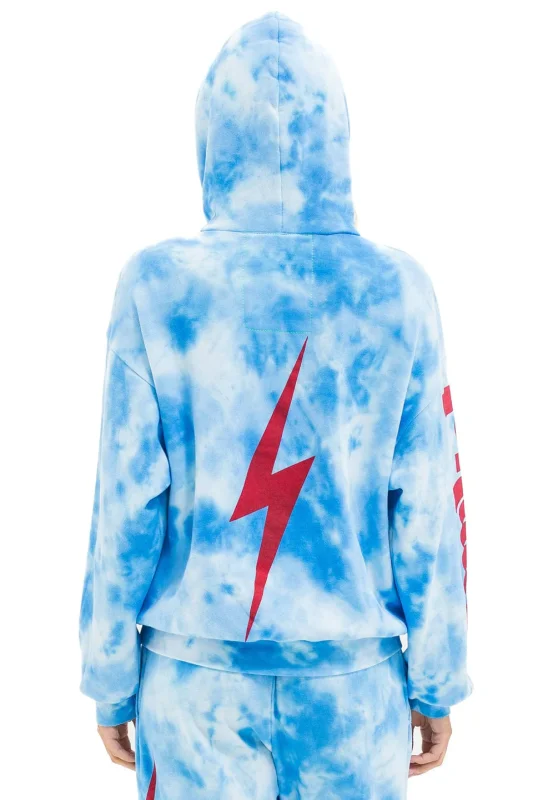AVIATOR NATION PHILLIES HAND DYED RELAXED PULLOVER HOODIE - TIE DYE BLUE