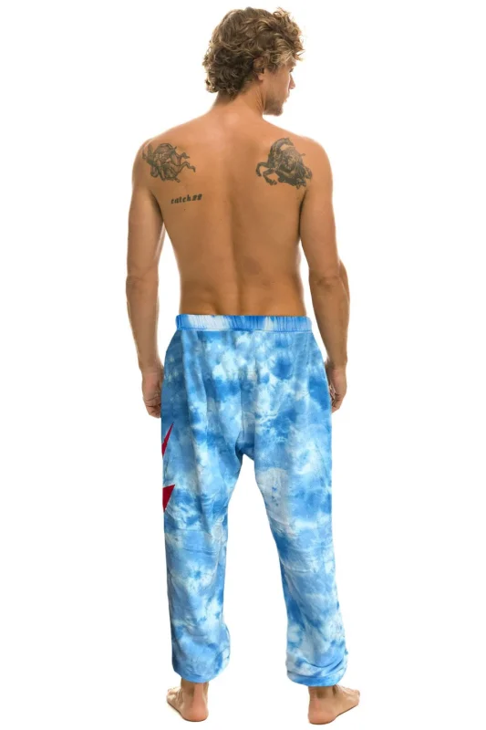 AVIATOR NATION PHILLIES HAND DYED SWEATPANTS - TIE DYE BLUE