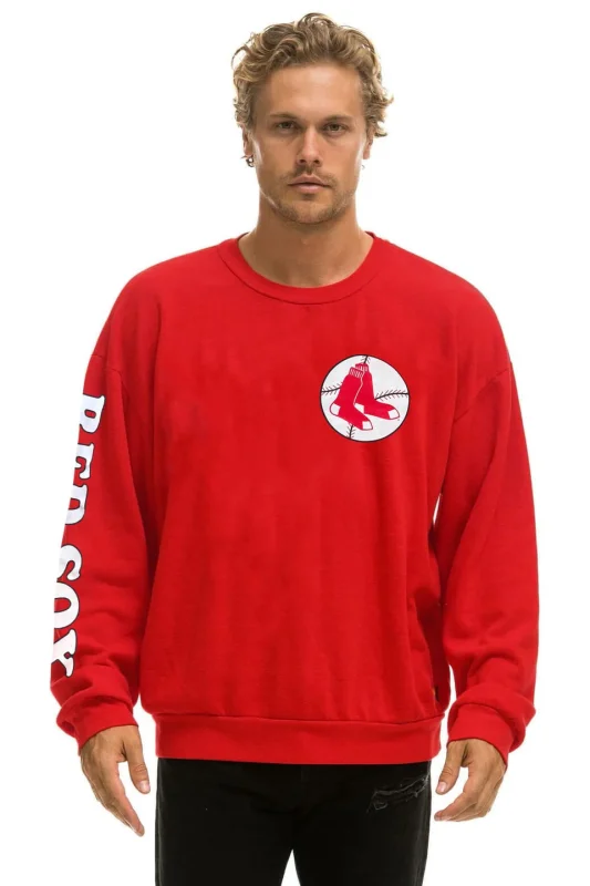 AVIATOR NATION BOSTON RED SOX 2026 RELAXED CREW SWEATSHIRT - RED
