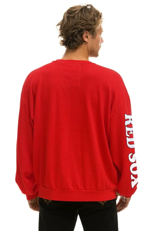 AVIATOR NATION BOSTON RED SOX 2026 RELAXED CREW SWEATSHIRT - RED