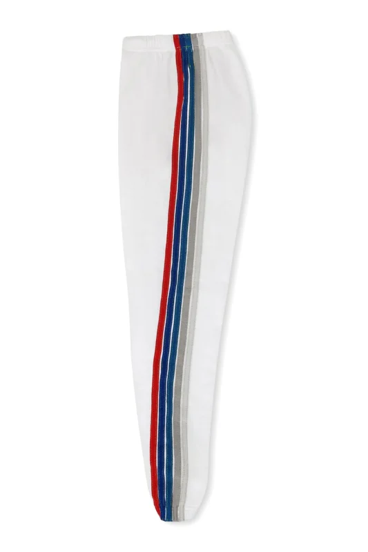 AVIATOR NATION BOSTON RED SOX 5 STRIPE SWEATPANTS - WHITE // USA