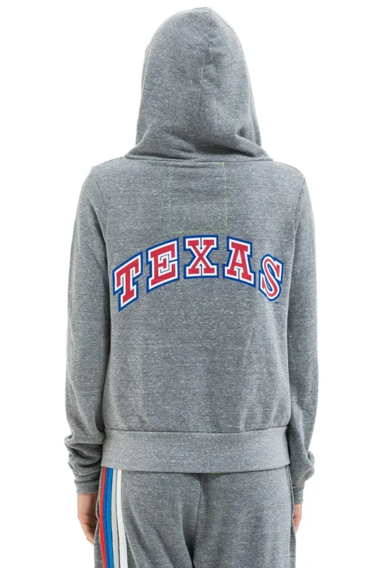 AVAITOR NATION TEXAS RANGERS 5 STRIPE ZIP HOODIE - HEATHER GREY // USA