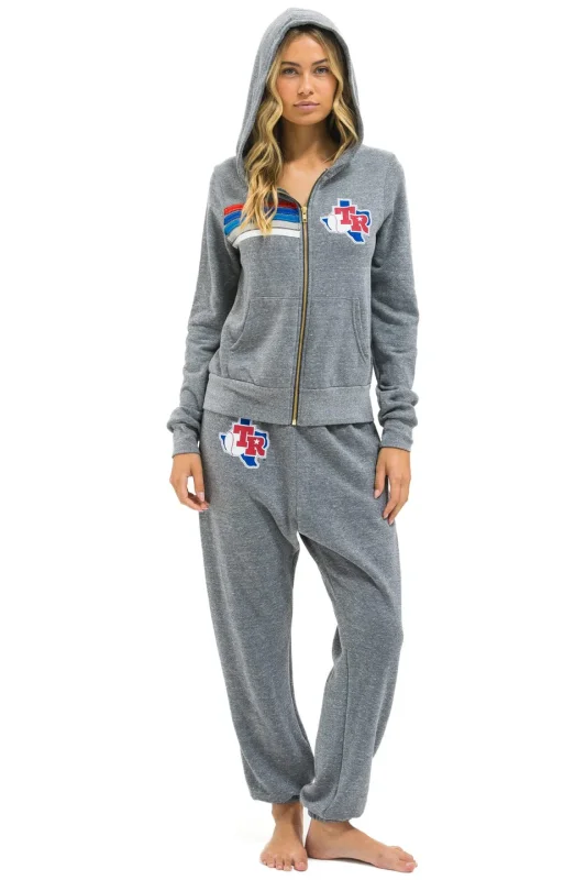 AVAITOR NATION TEXAS RANGERS 5 STRIPE ZIP HOODIE - HEATHER GREY // USA