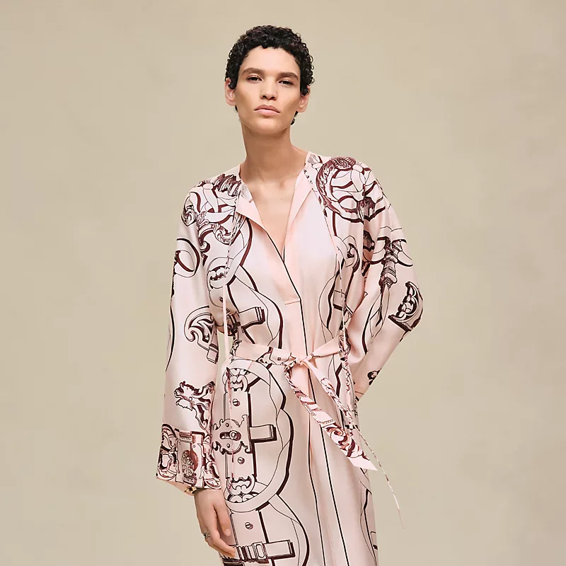 HERMES FERRONNERIE REMIX" CAFTAN ROSE OPALINE