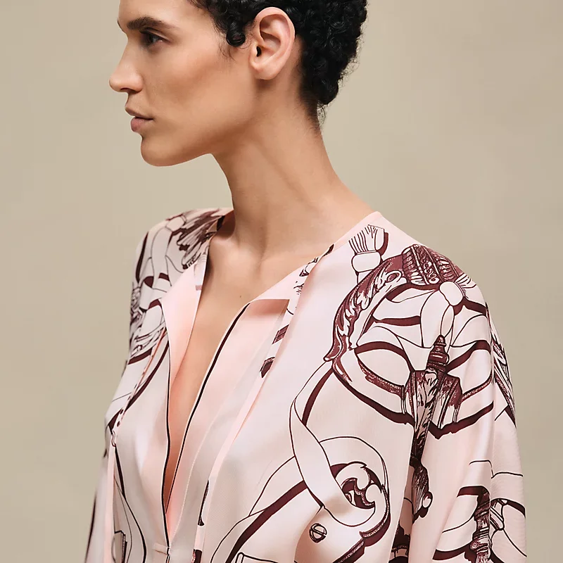 HERMES FERRONNERIE REMIX" CAFTAN ROSE OPALINE