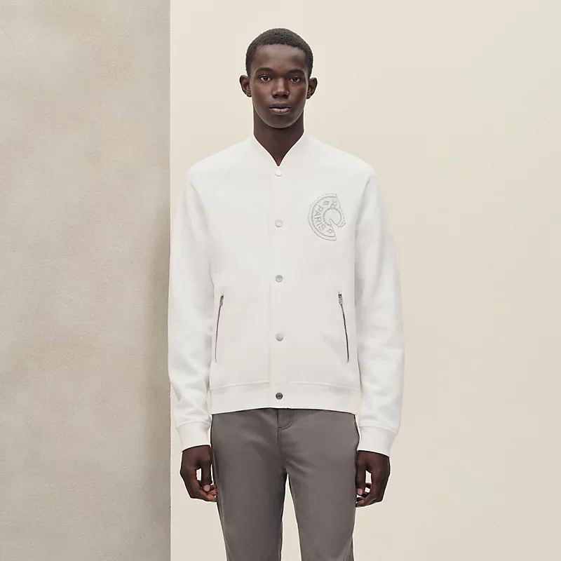 HERMES C.D.S. VARSITY JACKET BLANC