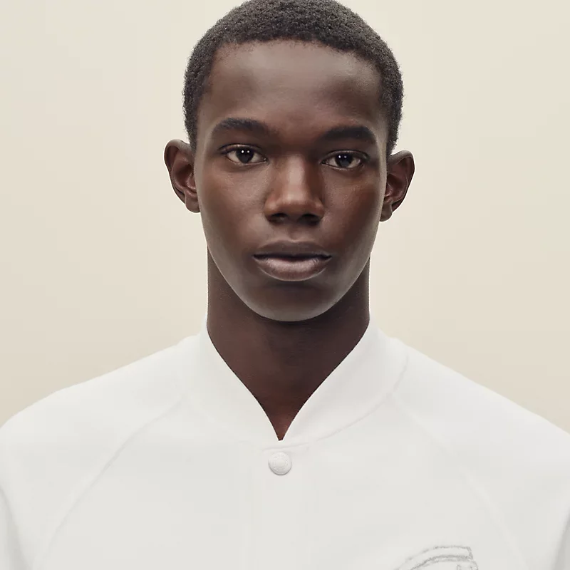 HERMES C.D.S. VARSITY JACKET BLANC