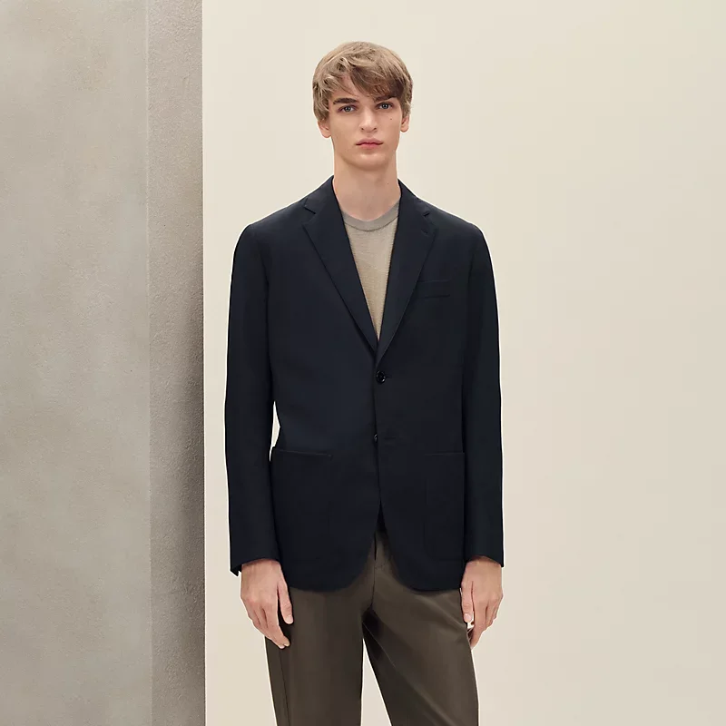 HERMES SURPIQURES H" STADIUM RELAX JACKET MARINE