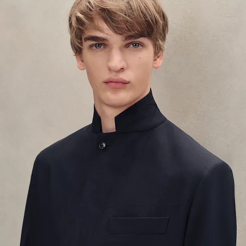HERMES SURPIQURES H" STADIUM RELAX JACKET MARINE