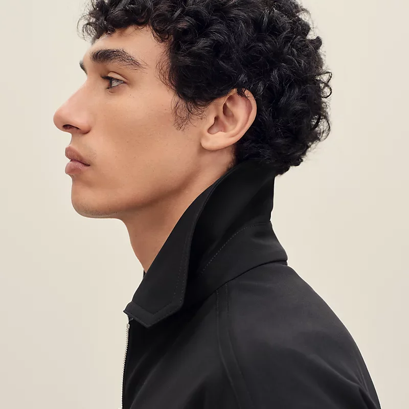 HERMES ZIPPED STRAIGHT CUT JACKET NOIR