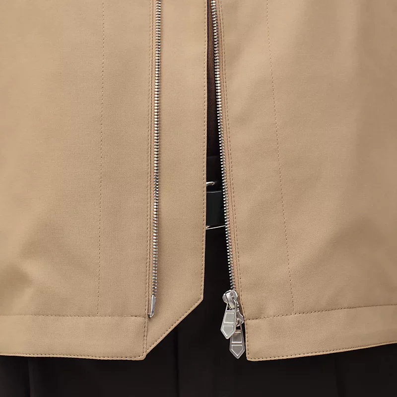 HERMES ZIPPED STRAIGHT CUT JACKET KRAFT