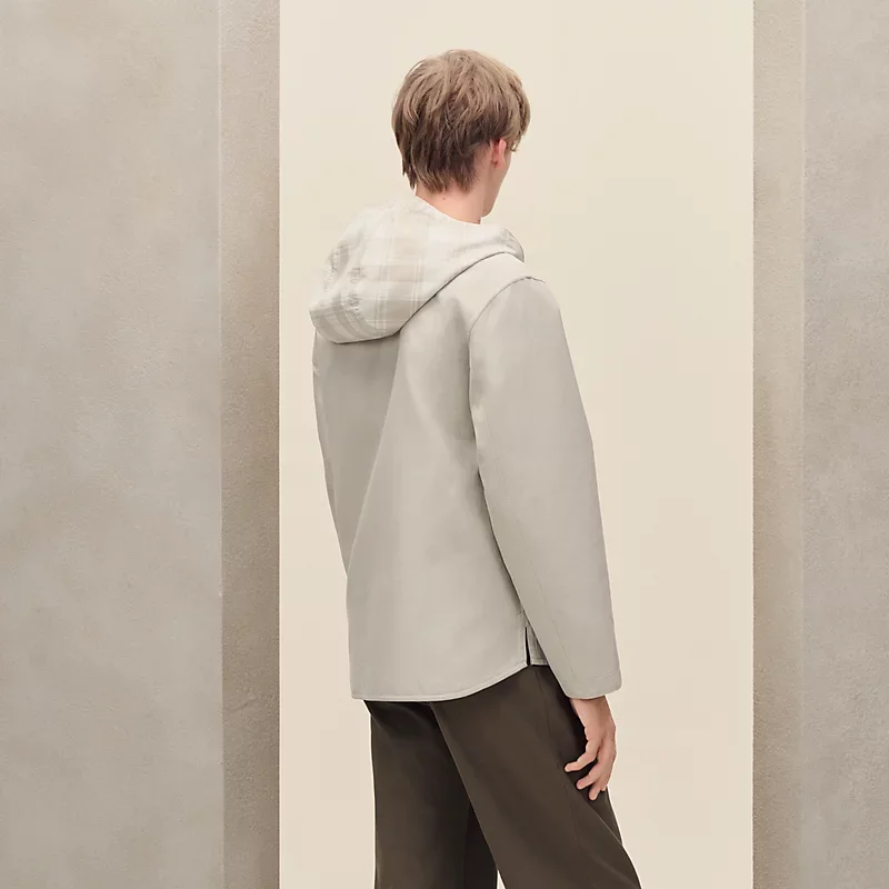 HERMES REVERSIBLE HOODED JACKET MASTIC