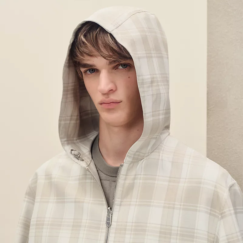 HERMES REVERSIBLE HOODED JACKET MASTIC